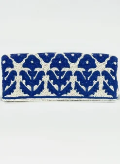 Oliphant Accessories|Bags>Beaded Clutch- Marigold White Navy