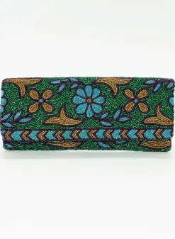 Oliphant Accessories|Bags>Beaded Clutch- Regent Green Gold