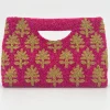 Oliphant Accessories|Bags>Beaded Handbag- Fern Hot Pink