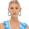 Oliphant Accessories|Earrings>Cabana Hoops- Turquoise