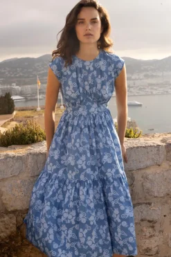 Oliphant Midis|Dresses>Cap Sleeve Midi- Pretoria Navy