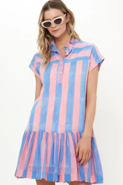 Oliphant Short & Mini Dresses|Dresses>Cap Sleeve Mini- Cabana Pink