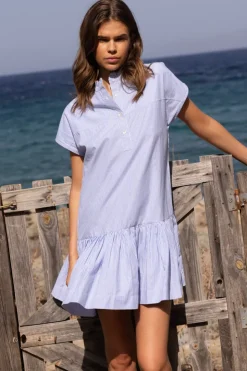 Oliphant Short & Mini Dresses|Dresses>Cap Sleeve Mini- Chatham Blue