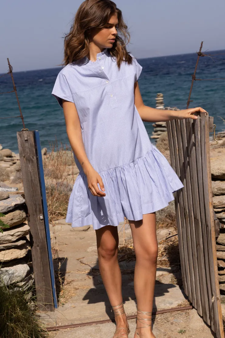 Oliphant Short & Mini Dresses|Dresses>Cap Sleeve Mini- Chatham Blue