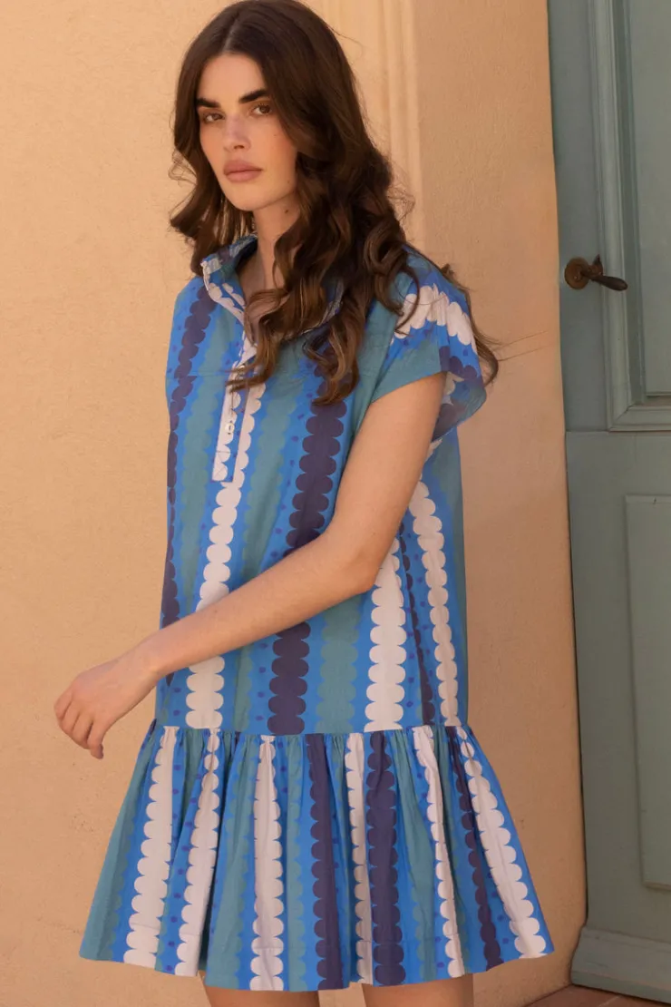 Oliphant Short & Mini Dresses|Dresses>Cap Sleeve Mini- Meko Blue