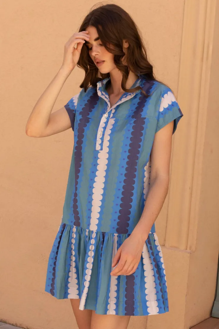 Oliphant Short & Mini Dresses|Dresses>Cap Sleeve Mini- Meko Blue