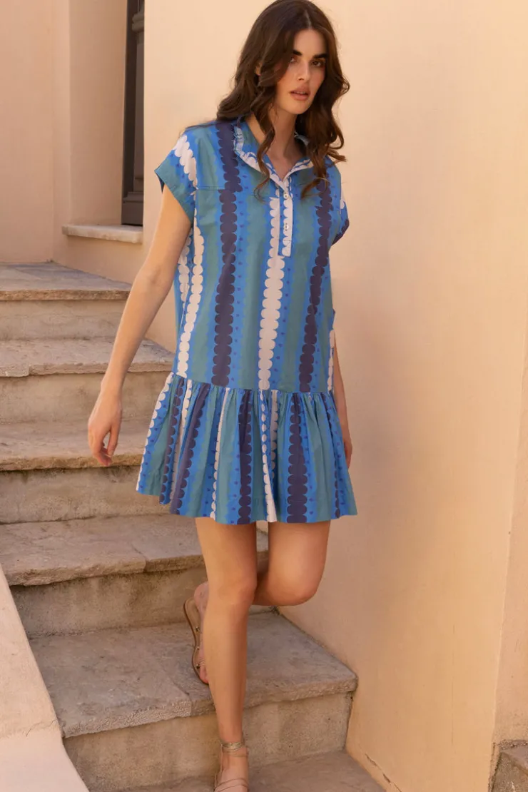 Oliphant Short & Mini Dresses|Dresses>Cap Sleeve Mini- Meko Blue