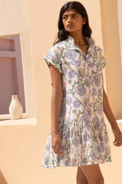 Oliphant Short & Mini Dresses|Dresses>Cap Sleeve Mini- Presidio Blue