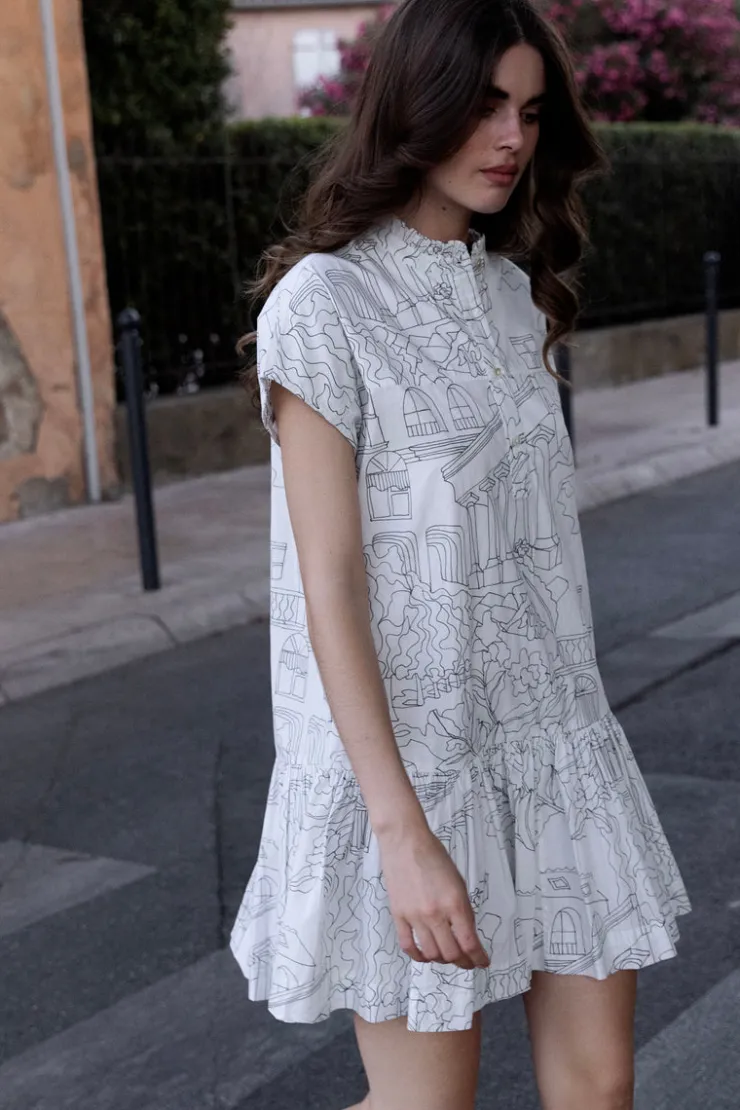 Oliphant Short & Mini Dresses|Dresses>Cap Sleeve Mini- Roma White