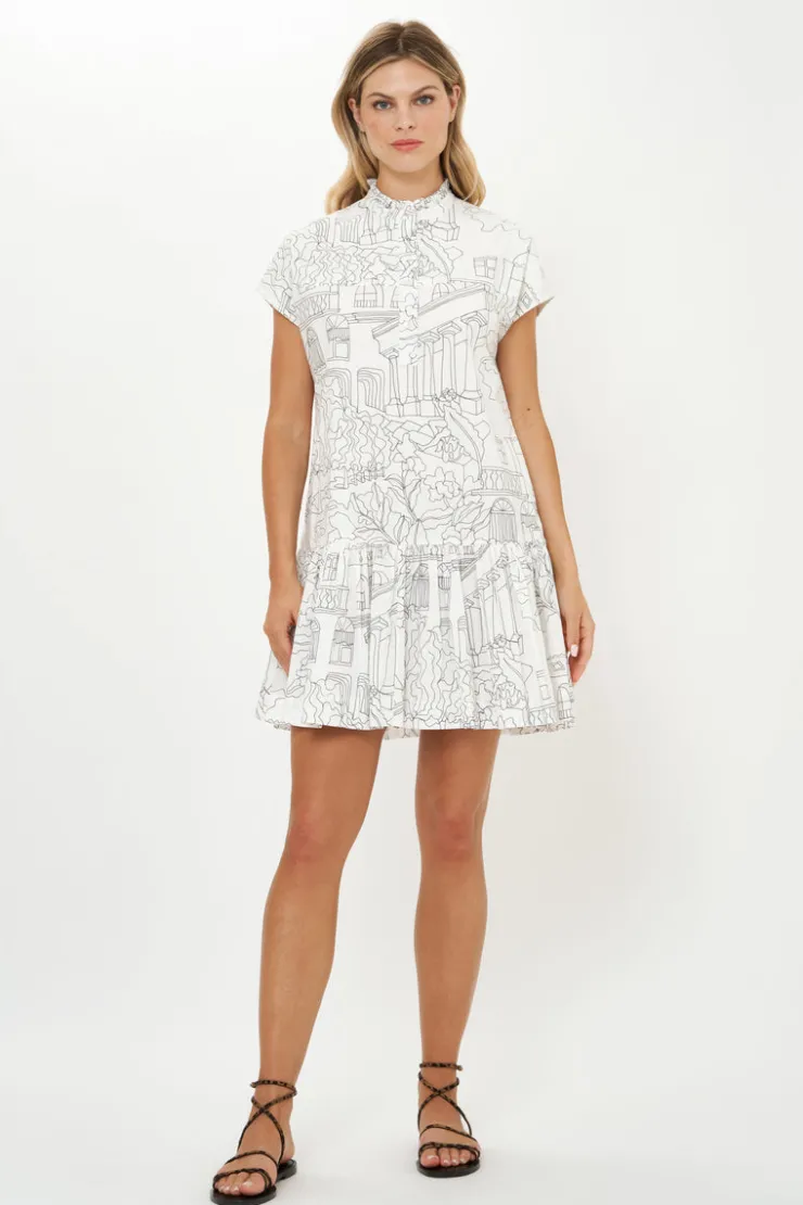 Oliphant Short & Mini Dresses|Dresses>Cap Sleeve Mini- Roma White