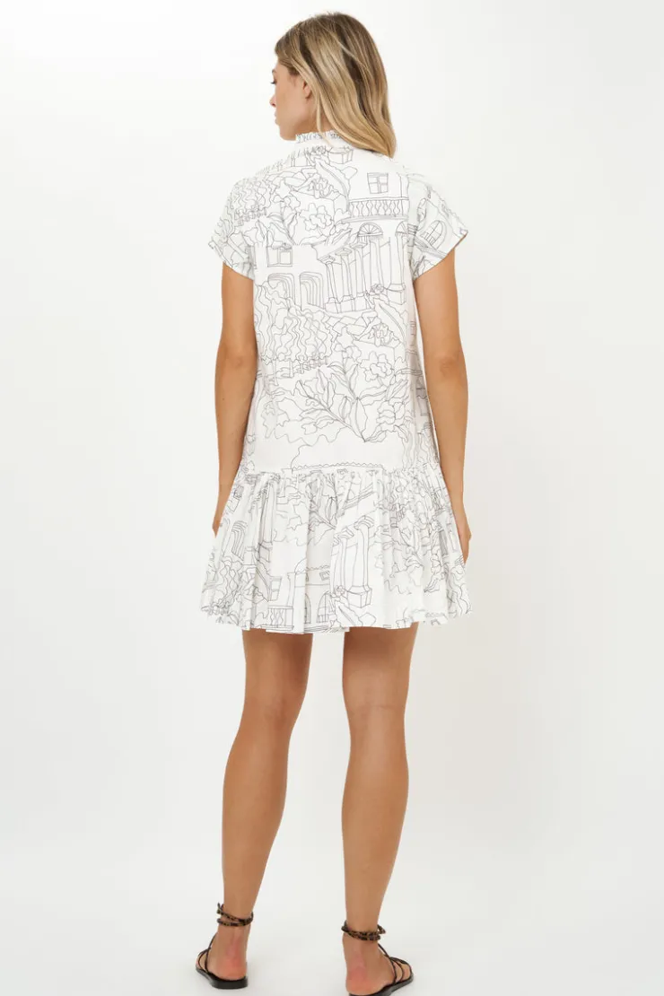 Oliphant Short & Mini Dresses|Dresses>Cap Sleeve Mini- Roma White