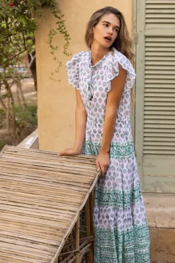 Oliphant Midis|Dresses>Cinched Flirty Midi- Bloom Lilac