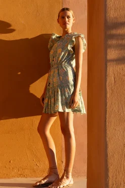 Oliphant Short & Mini Dresses|Dresses>Cinched Flirty Short- Mughal Green