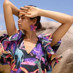 Oliphant Accessories|Earrings>Kauai Earrings- Purple