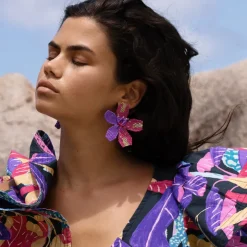 Oliphant Accessories|Earrings>Kauai Earrings- Purple