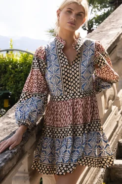 Oliphant Short & Mini Dresses>Long Sleeve Yoke Dress- Sultan Black