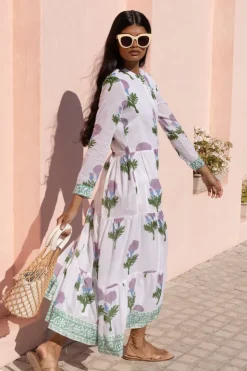 Oliphant Maxis|Dresses>Mandarin Maxi- Bloom Lilac