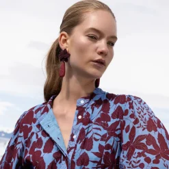 Oliphant Accessories|Earrings>Marbella Earrings- Wine