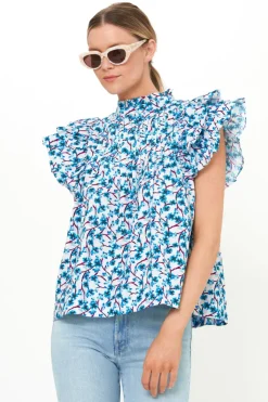 Oliphant Tops>Pintuck Ruffle Top- Lingon Wine