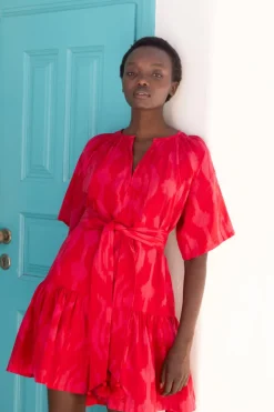 Oliphant Short & Mini Dresses|Dresses>Raglan Belted Mini- Tashkent Red