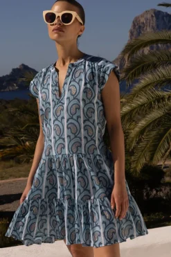 Oliphant Short & Mini Dresses|Dresses>Roll Sleeve- Goa Blue