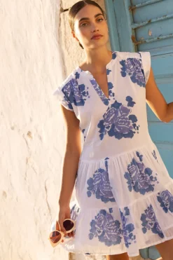 Oliphant Short & Mini Dresses|Dresses>Roll Sleeve- Portofino Blue