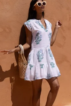 Oliphant Short & Mini Dresses|Dresses>Roll Sleeve- Salvia Green