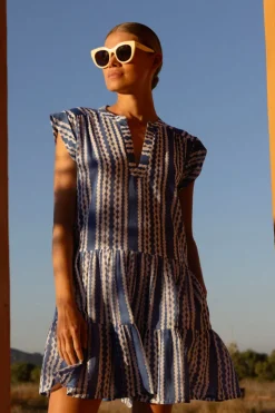 Oliphant Short & Mini Dresses|Dresses>Roll Sleeve- Ziggy Blue