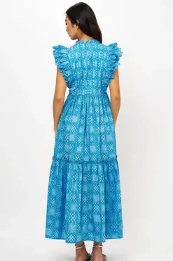 Oliphant Maxis>Scallop Pintuck Maxi- Matrix Blue