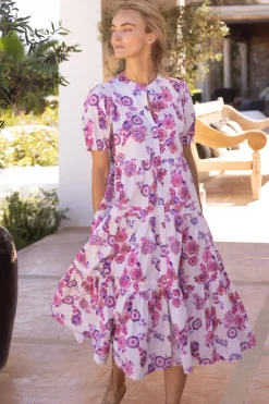 Oliphant Midis|Dresses>Scoop Tiered Midi- Pretoria Pink