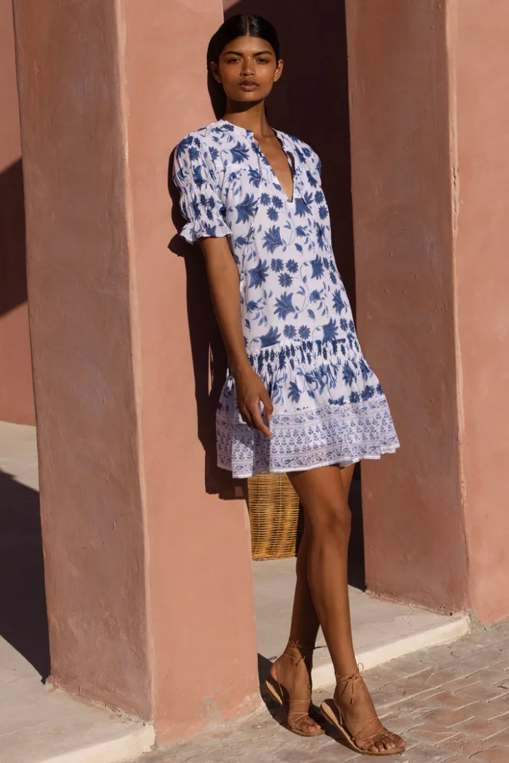 Oliphant Short & Mini Dresses|Dresses>Smocked Drop Mini- Marion Blue