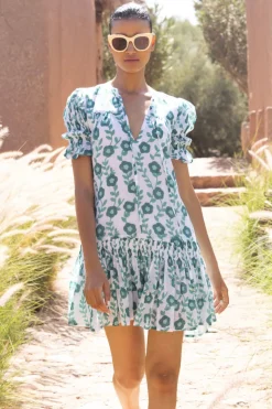 Oliphant Short & Mini Dresses|Dresses>Smocked Drop Mini- Toscana Green