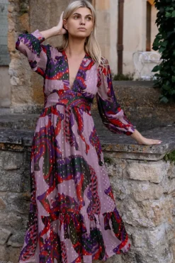 Oliphant Maxis>Tie Back Maxi- Arabia Crimson