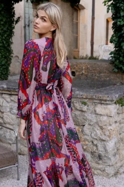 Oliphant Maxis>Tie Back Maxi- Arabia Crimson