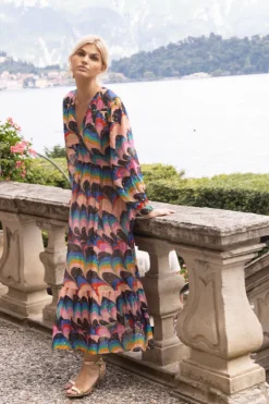 Oliphant Maxis>Tie Back Maxi- Venice Blue