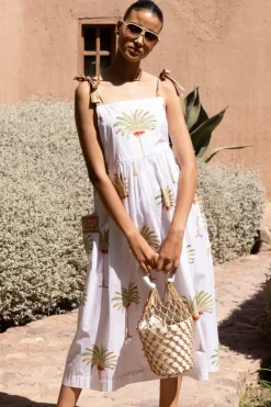 Oliphant Midis|Dresses>Tie Strap Pocket Midi- Canary Green