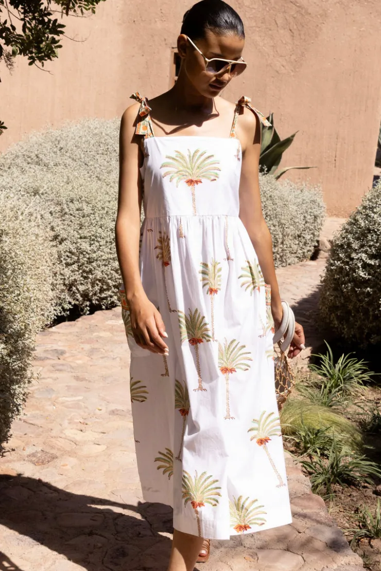 Oliphant Midis|Dresses>Tie Strap Pocket Midi- Canary Green