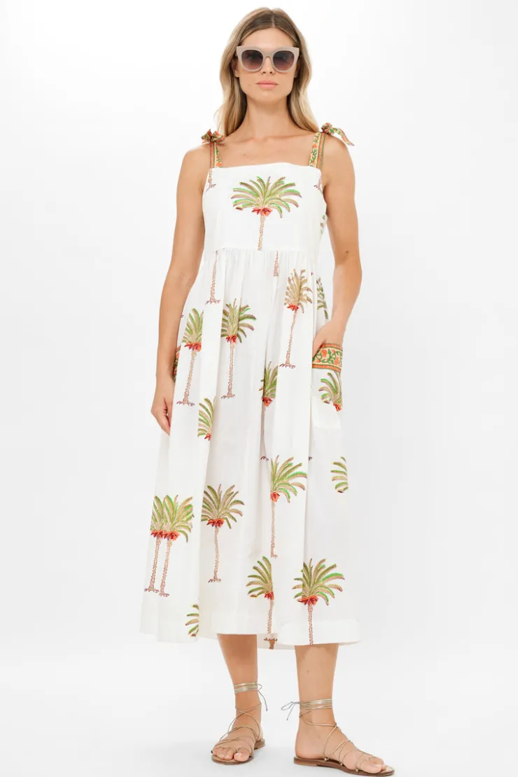 Oliphant Midis|Dresses>Tie Strap Pocket Midi- Canary Green