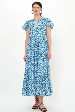 Oliphant Maxis|Dresses>V-Neck Maxi- Lingon Wine