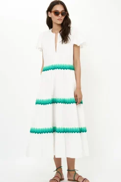 Oliphant Maxis|Dresses>V-Neck Maxi- Pacifica Aqua