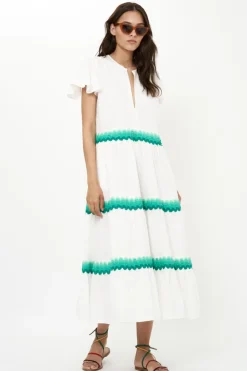 Oliphant Maxis|Dresses>V-Neck Maxi- Pacifica Aqua
