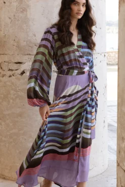 Oliphant Maxis|Dresses>Wrap Dress- Solstice Lilac