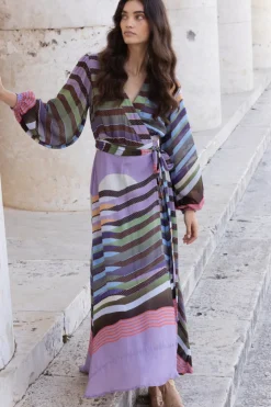 Oliphant Maxis|Dresses>Wrap Dress- Solstice Lilac