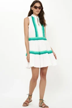 Oliphant Short & Mini Dresses|Dresses>Yoke Dress- Pacifica Aqua